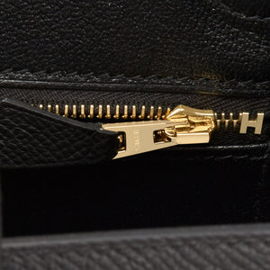 Hermes Birkin 25 Sellier Black Epsom Gold Hardware