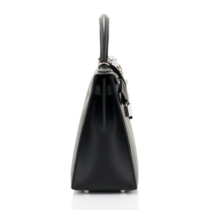 Hermes Kelly 28cm Black Epsom Sellier Palladium Hardware Shoulder Bag