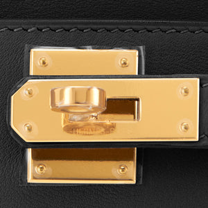 Hermes Black Kelly Cut Swift Gold Hardware