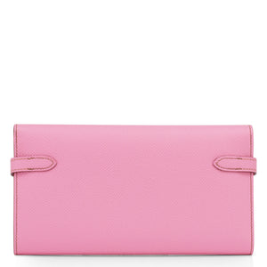 Hermes Bubblegum 5P Pink Epsom Kelly Wallet Clutch Palladium Hardware
