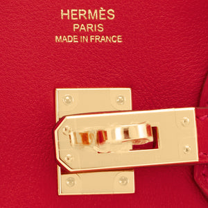 Hermes Birkin 25 Rouge de Coeur Swift Gold Hardware