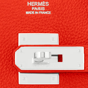 Hermes Capucine Red Orange Birkin 30cm Togo Hardware