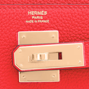 Hermes Kelly 28cm Capucine Red Orange Togo Gold Shoulder Bag