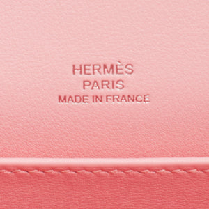 Hermes Rose Sakura Kelly Pochette Bag Swift Palladium Hardware