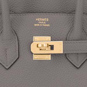 Hermes Birkin 25cm Etain Gold Hardware Grey Bag Z Stamp, 2021