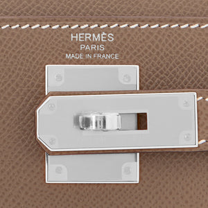 Hermes Kelly 28cm Etoupe Taupe Sellier Shoulder Bag