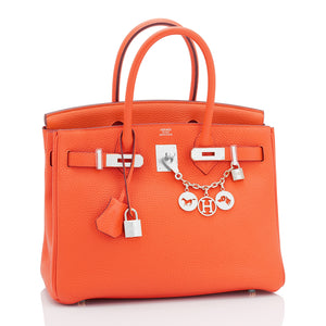 Hermes Birkin 30 Feu Orange Birkin Bag U Stamp, 2022