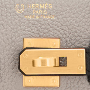 Hermes HSS Gris Asphalte and Black 25cm Togo Birkin Horseshoe