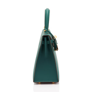 Hermes Kelly 25cm Malachite Jewel Green Epsom Gold Hardware Sellier Bag