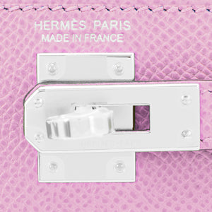 Hermes Mini Kelly 20cm Mauve VIP Epsom Shoulder Bag, U Stamp, 2022