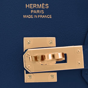 Hermes Birkin 25 Navy Blue Bag Gold Hardware Z Stamp, 2021