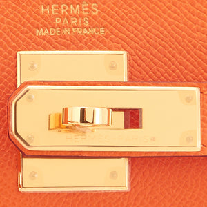 Hermes Orange Kelly 32cm Epsom Gold Hardware