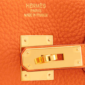 Hermes Classic Orange Birkin 35cm Togo Gold Hardware