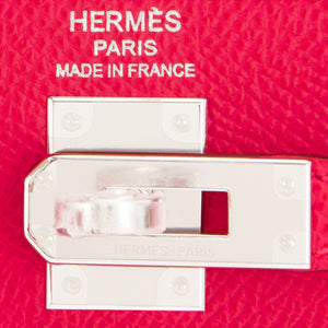 Hermes Kelly 25 Rose Extreme Pink Epsom Sellier Bag Palladium