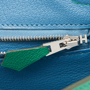 Hermes Birkin 25 Vert Vertigo Blue Azure Verso Bag