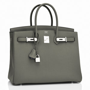 Hermes Birkin 35cm Vert de Gris Green Grey Togo Palladium Bag Y Stamp, 2020