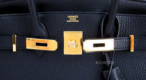 Hermes Black 30cm Birkin Gold Hardware GHW