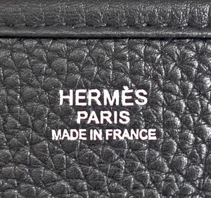Hermes Black Evelyne GM Clemence Cross Body Messenger Bag