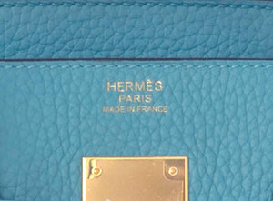 Hermes Blue Saint Cyr 30cm Birkin Gold GHW Satchel Bag Robin Egg Blue