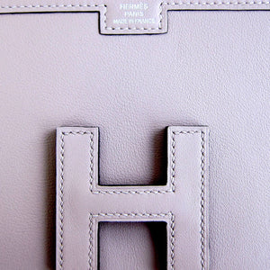 Hermes Glycine Lilac Jige Swift Elan Leather Clutch 29cm