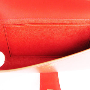 Hermes Sanguine Red Permabrass Medor Pochette Tadelakt Bag Clutch
