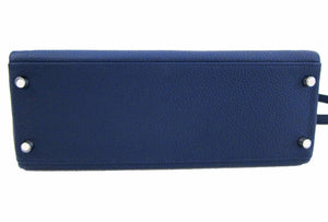 Hermes Blue Sapphire 32cm Kelly PHW