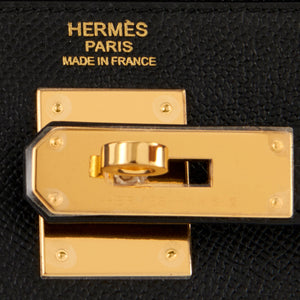 Hermes Black 32cm Epsom Sellier Kelly Gold Hardware