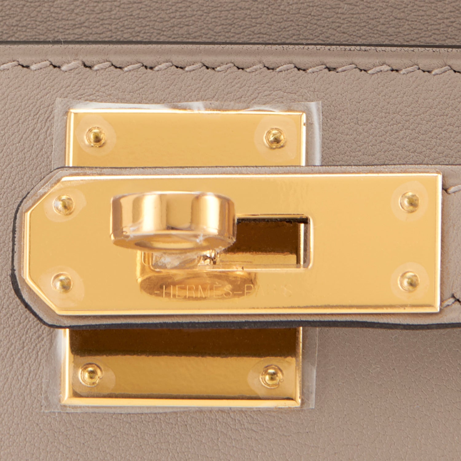 Hermes Gris Asphalt Kelly Cut Pochette Clutch Swift Gold Hardware - Chicjoy