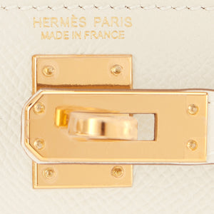 Hermes Craie Kelly 20cm Mini Off White Shoulder Bag