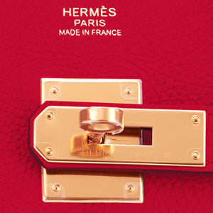 Hermes Rouge Casaque Birkin 30cm Togo Gold Hardware