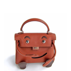 Limited Edition Noisette Leather Quelle Idole Kelly Doll Bag