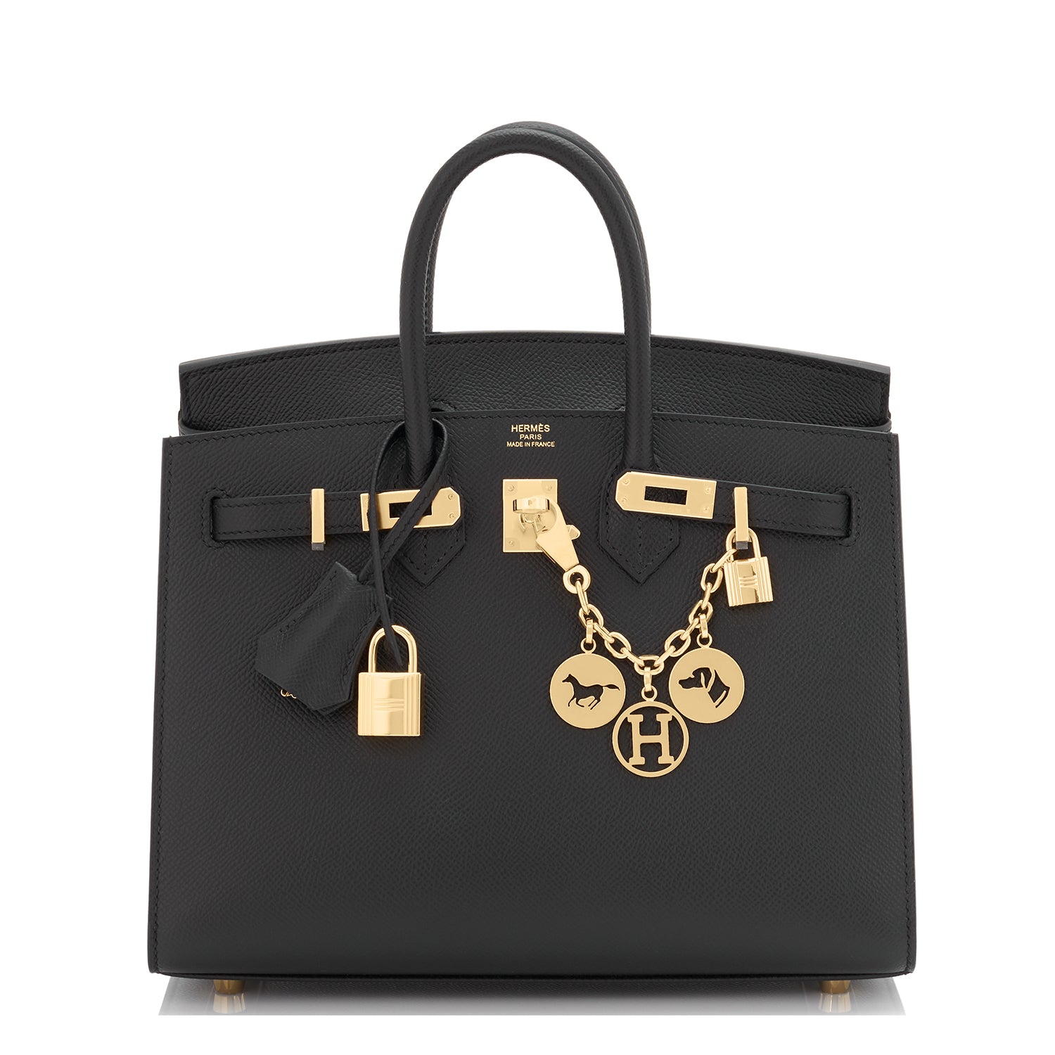 Hermès Birkin 25 Noir (Black) Sellier Epsom Gold Hardware GHW