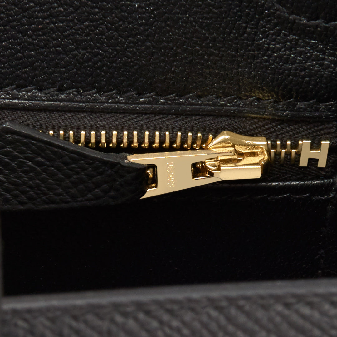 Hermès Birkin 25 Noir (Black) Sellier Veau Madame Palladium Hardware PHW