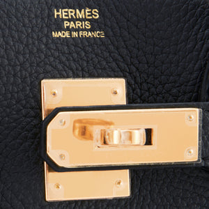 Hermes Black Birkin 30 Togo Rose Gold Hardware