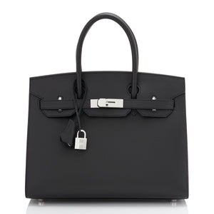 Hermes Birkin 30 Sellier Black Veau Madame Palladium Bag Y Stamp, 2020 RARE