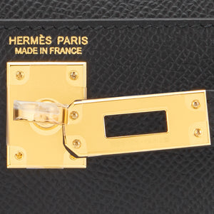Hermes Mini Kelly 20cm Black VIP Epsom Gold