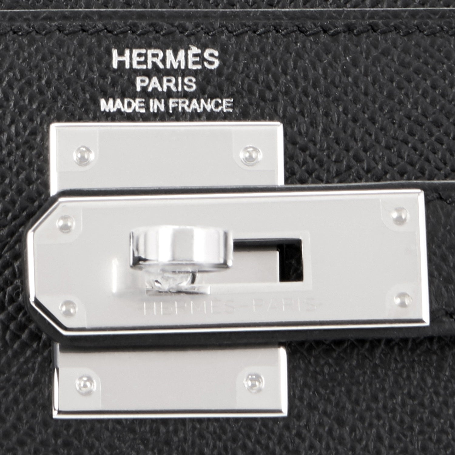 Hermes Kelly Sellier 28 Black Epsom Palladium Hardware