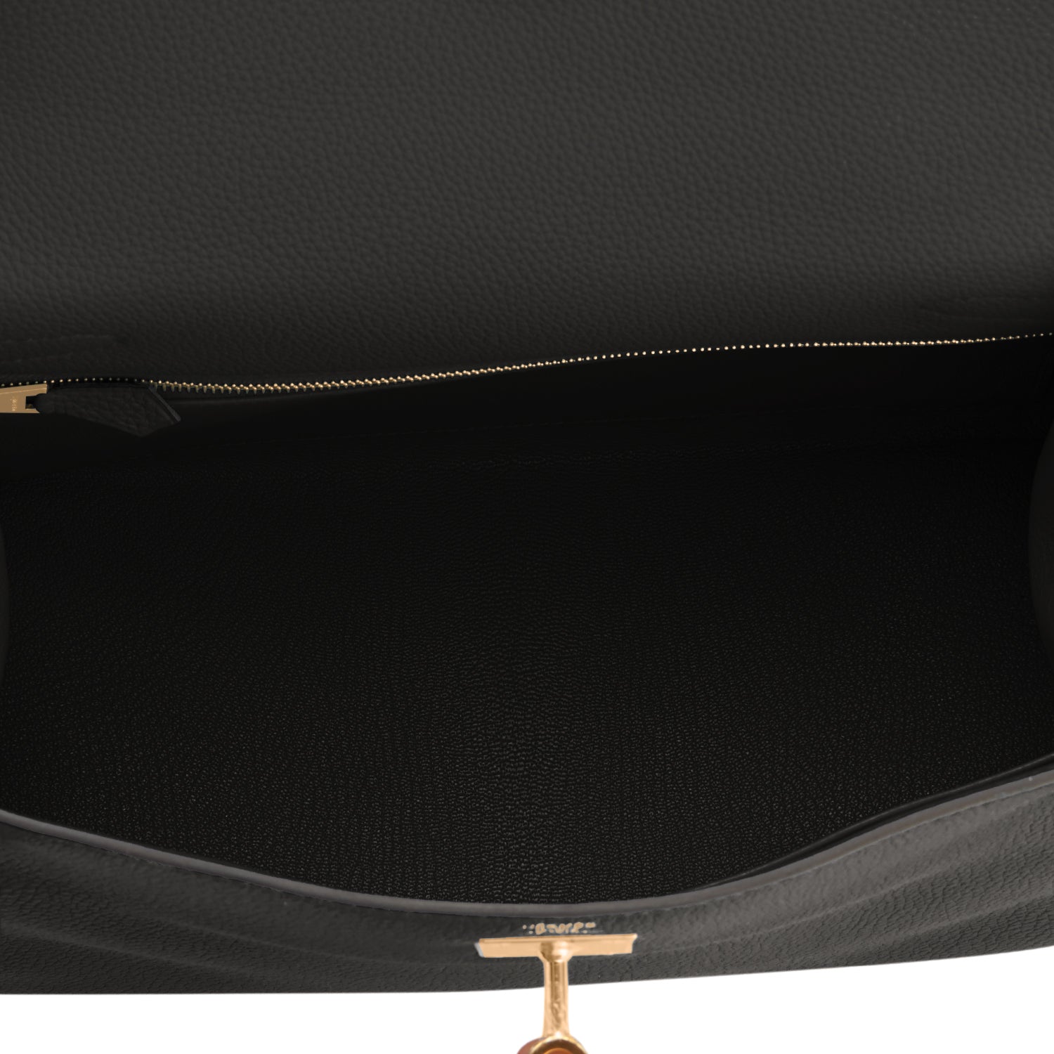 Hermes Kelly Bag with Smiling Print Togo Leather Gold Hardware In Black