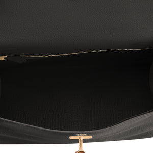 Hermes Kelly 28cm Black Togo Gold Shoulder Bag