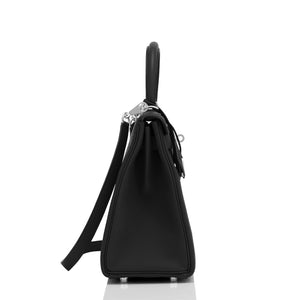 Hermes Kelly 28cm Black Togo Palladium Shoulder Bag