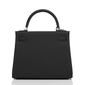 Hermes Kelly 28cm Black Togo Palladium Shoulder Bag