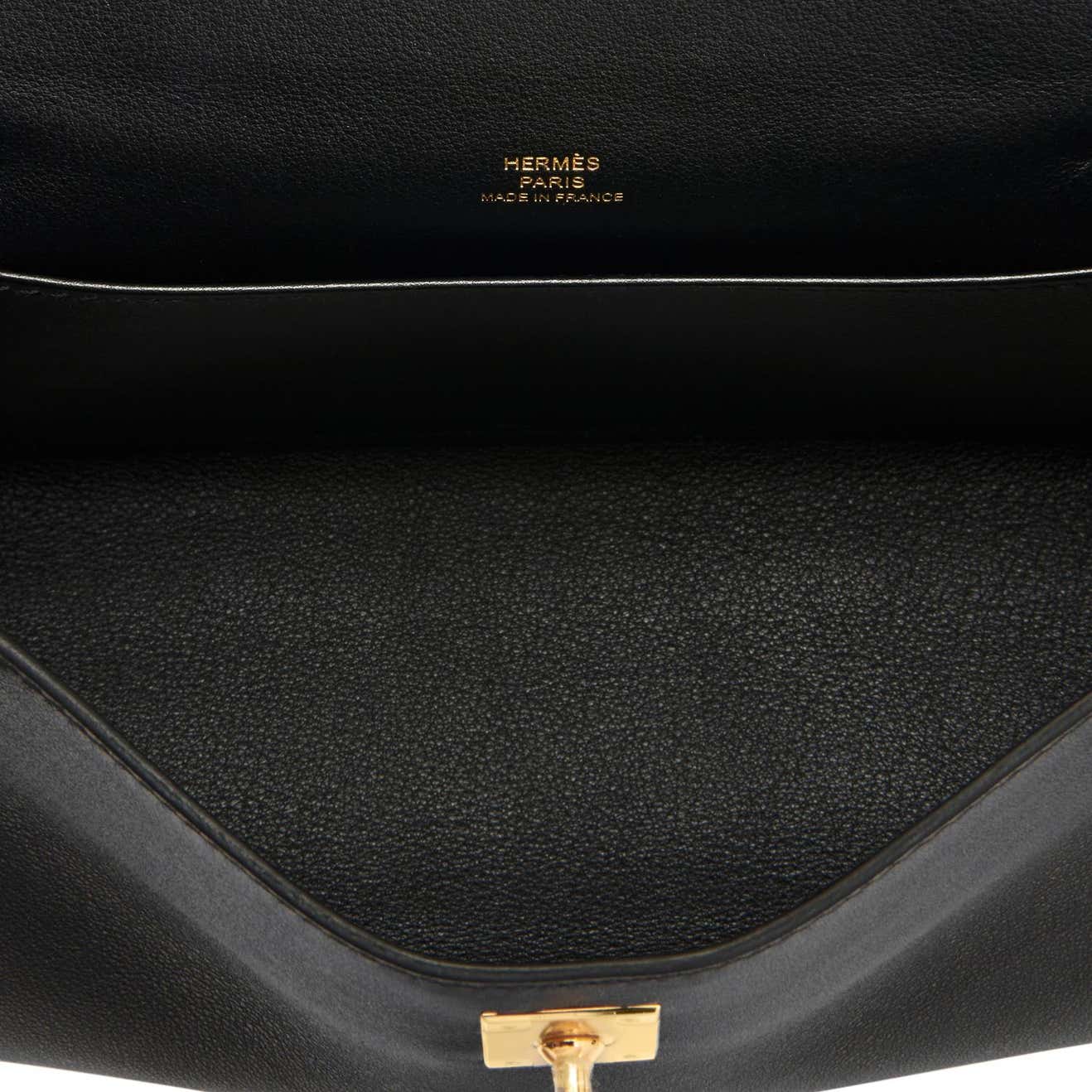 Hermès Kelly Cut Black Porosus Lisse With Silver Hardware - AG Concierge  Fzco