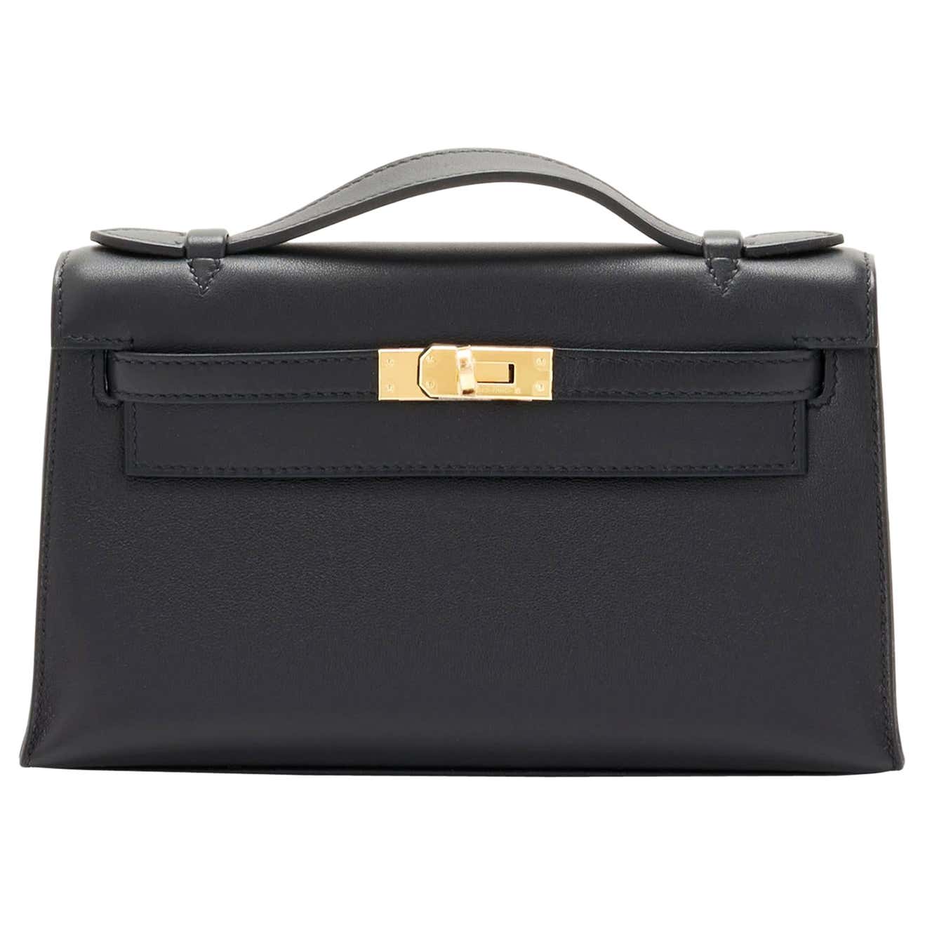 Hermes Kelly Mini Pochette Bag Epsom Leather Gold Hardware In Orange