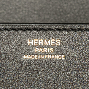 Hermes Black Medor Pochette Clutch 23cm Gold Hardware
