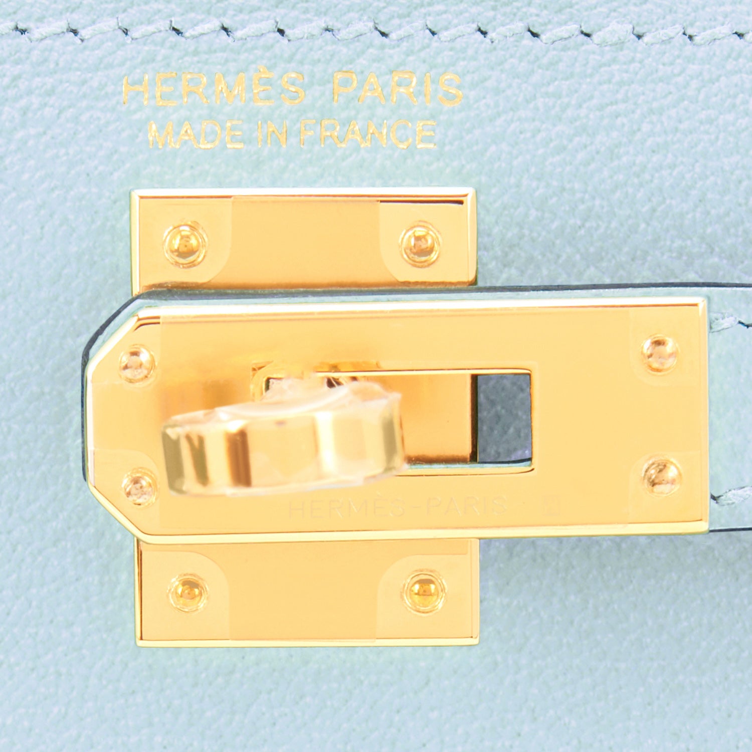 Hermes Kelly Pochette Blue France Gold Hardware Clutch Cut Bag U Stamp, 2022