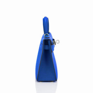 Hermes Mini Kelly 20cm Blue France VIP Epsom Sellier Bag