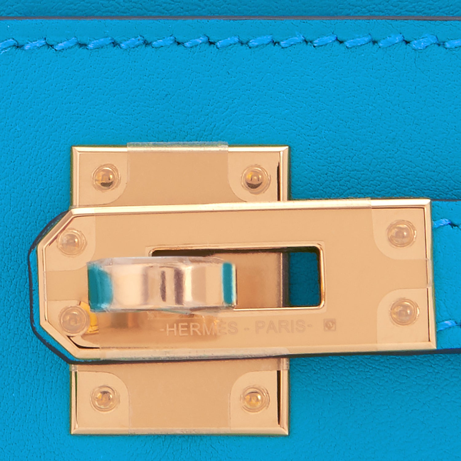 Hermes Mini Kelly Pochette Bleu Brighton Swift Gold Hardware