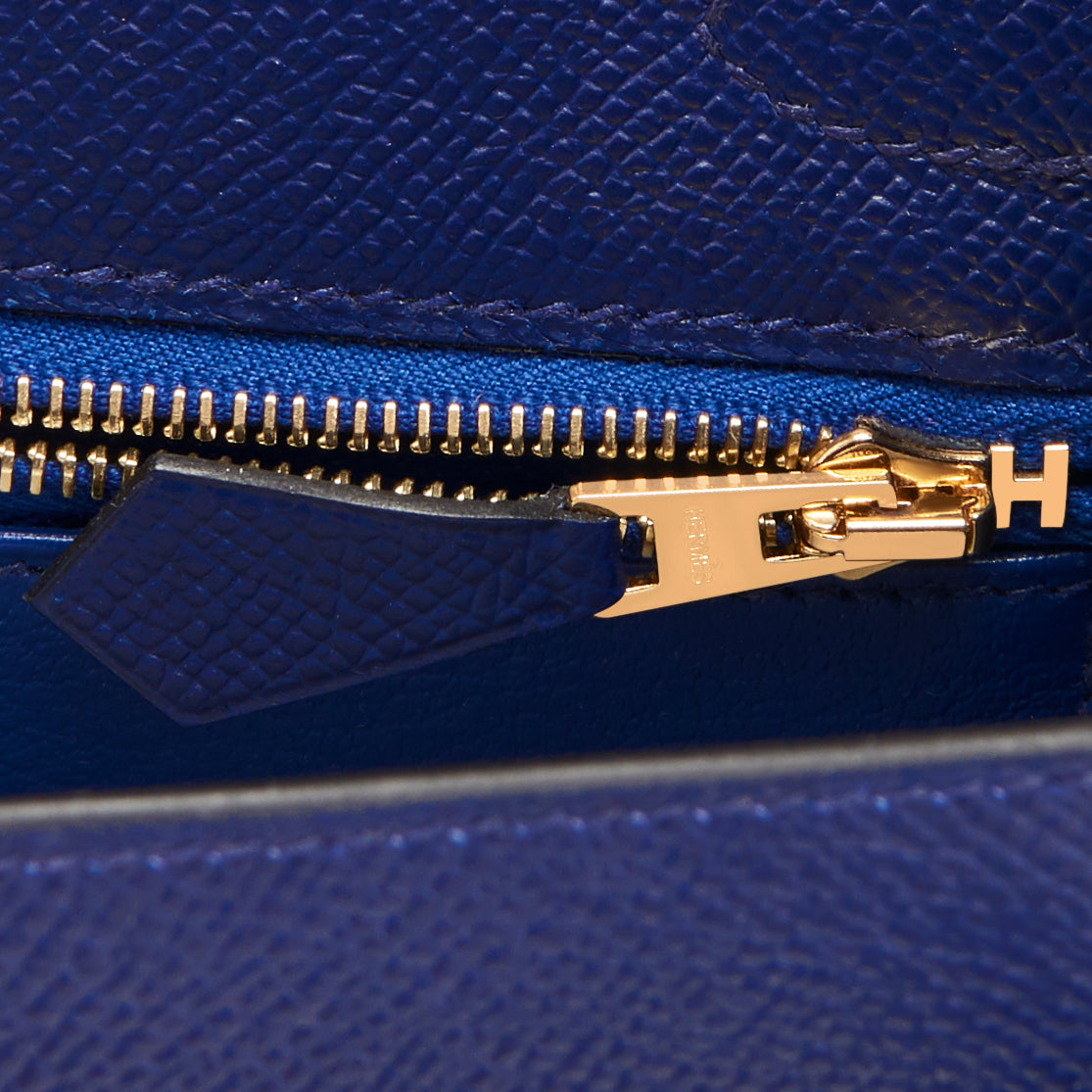 Hermes Blue Sapphire Kelly 25cm Epsom Gold Hardware - Chicjoy