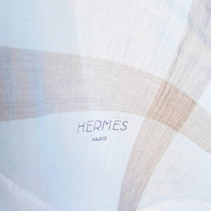 Hermes Blue Cotton Shawl Stole Summer Fine Cotton