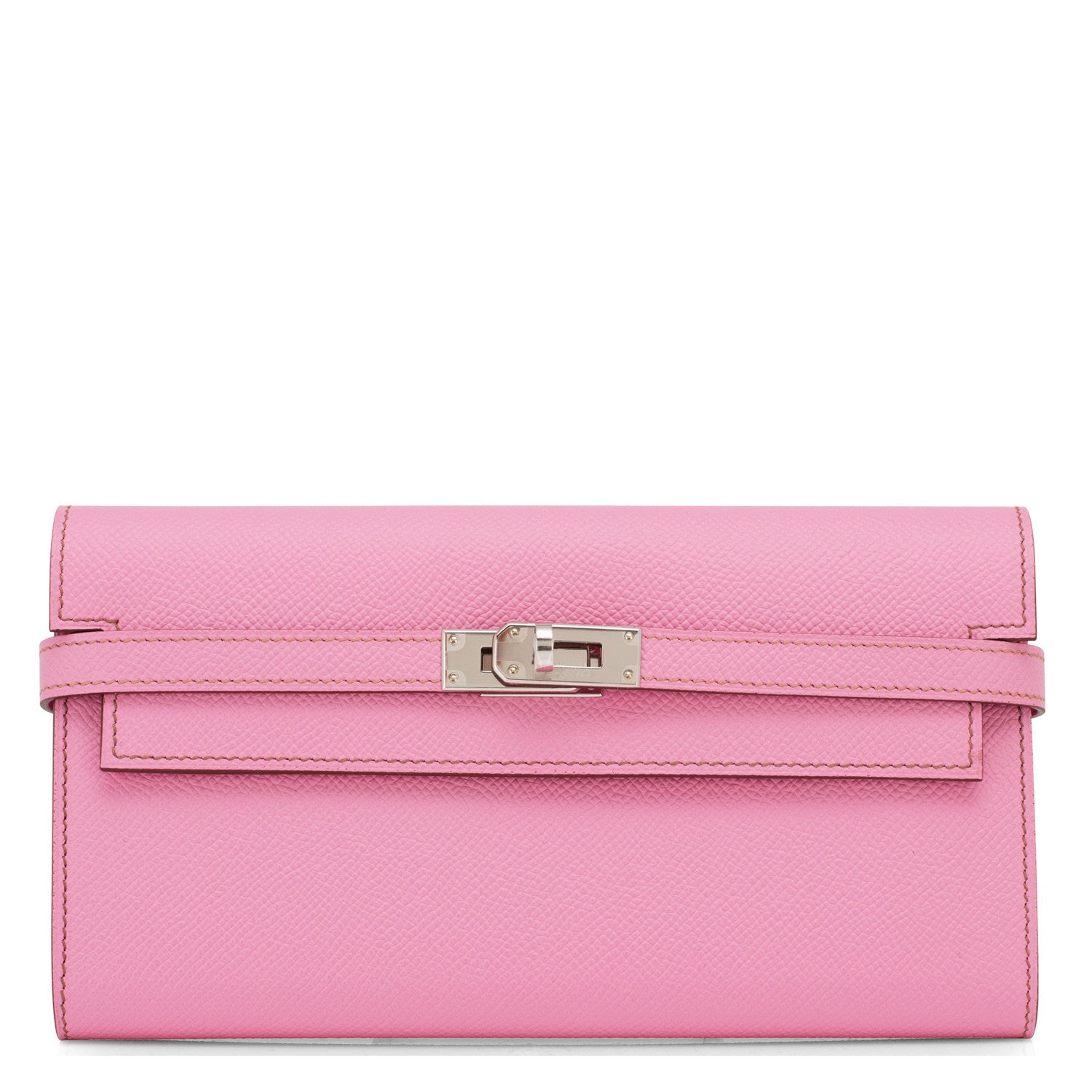 Hermes Bubblegum 5P Pink Epsom Kelly Wallet Clutch Palladium Hardware -  Chicjoy